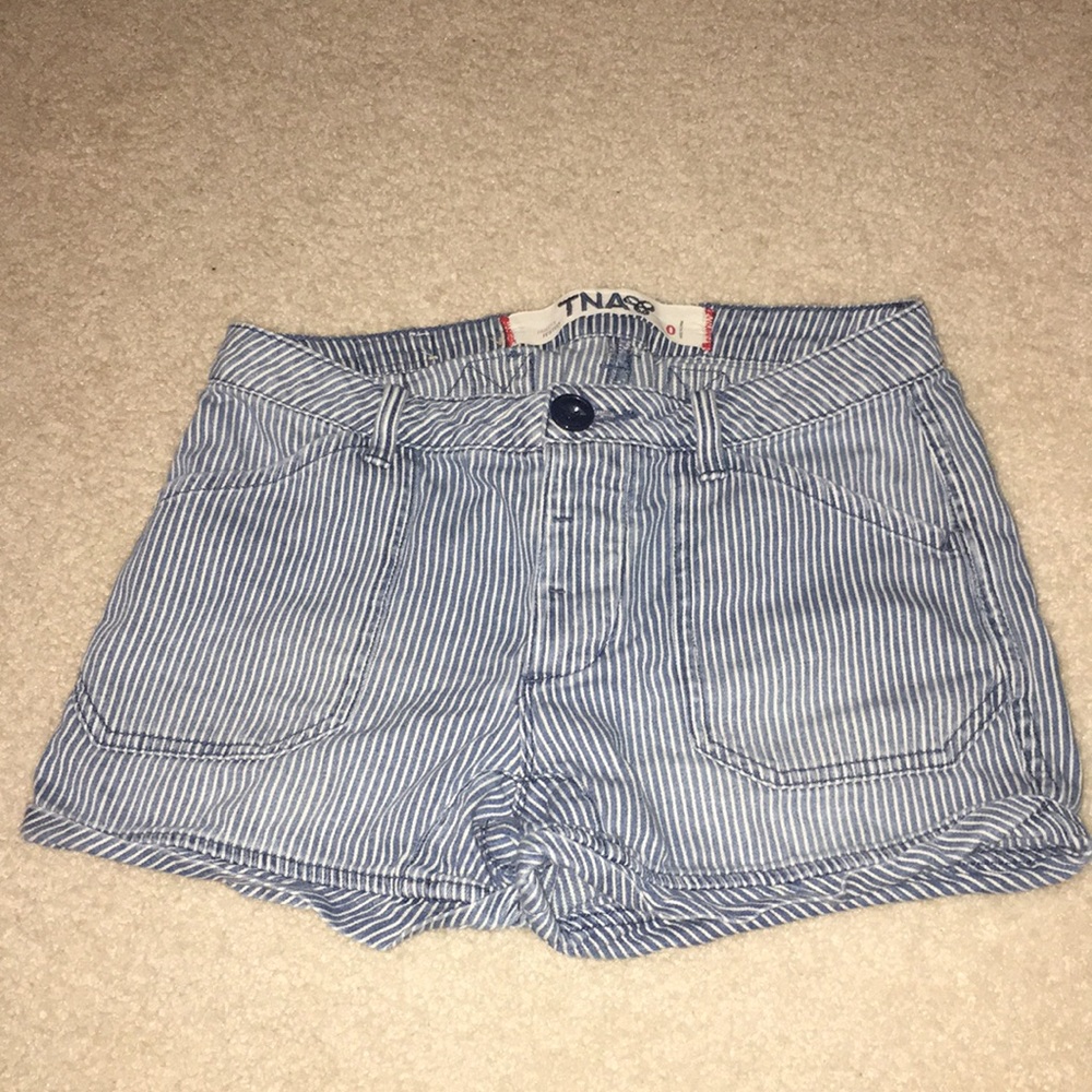 Blue and white faded shorts